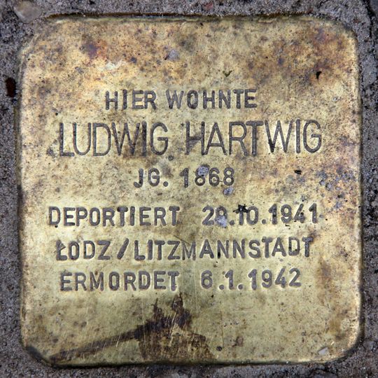 Stolperstein dedicated to Ludwig Hartwig