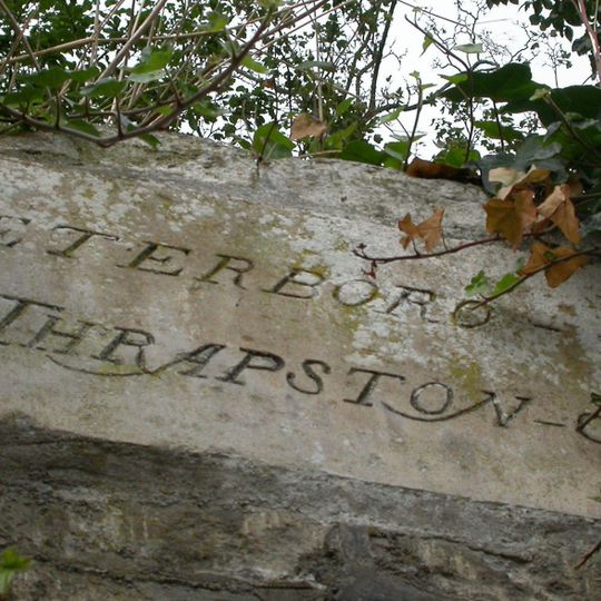 Milestone, North Street in wall of Gascoigne Building