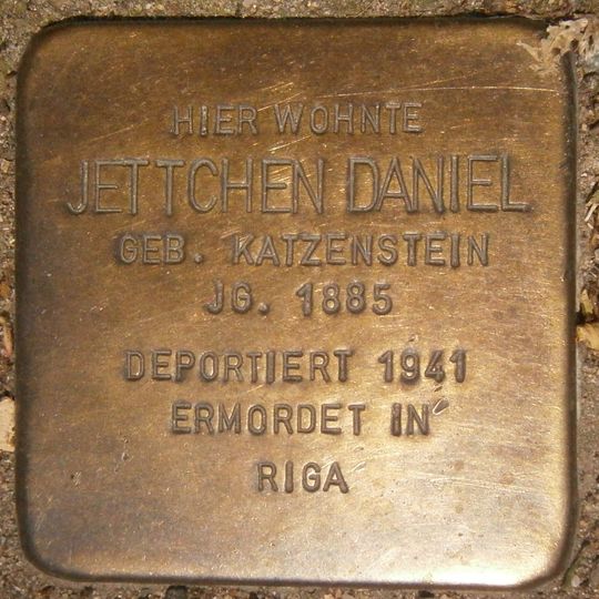 Stolperstein dedicated to Jettchen Daniel