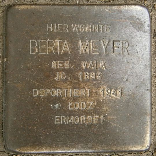 Stolperstein dedicated to Berta Meyer