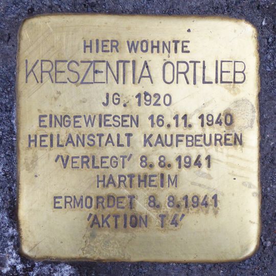 Stolperstein en memoria de Kreszentia Ortlieb