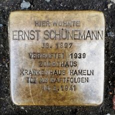 Stolperstein dedicated to Ernst Schünemann