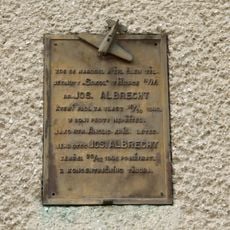 Pamětní deska v Horce nad Moravou v ulici Albrechtova