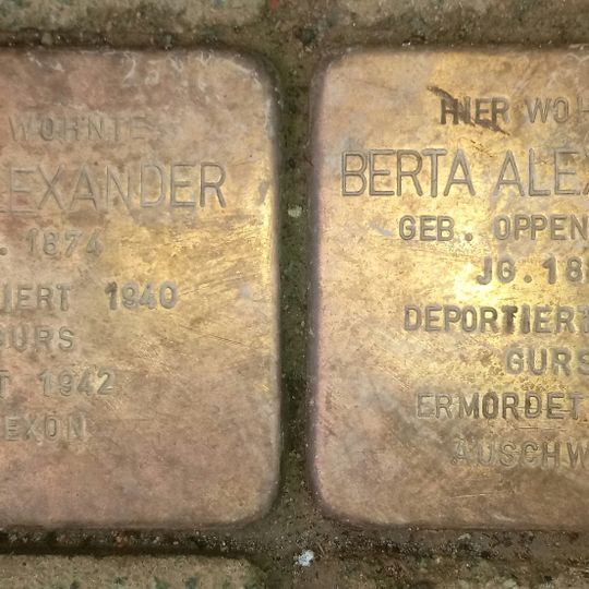 Stolperstein dedicated to Max Alexander