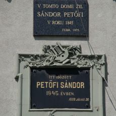 Pam. tabuľa Sándora Petöfiho
