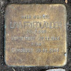 Stolperstein dedicated to Lina Friedländer