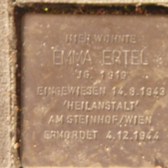 Stolperstein en memoria de Emma Ertel