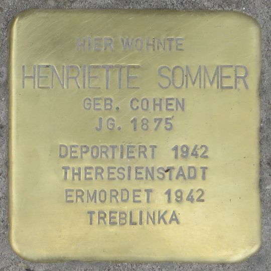 Stolperstein en memoria de Henriette Sommer