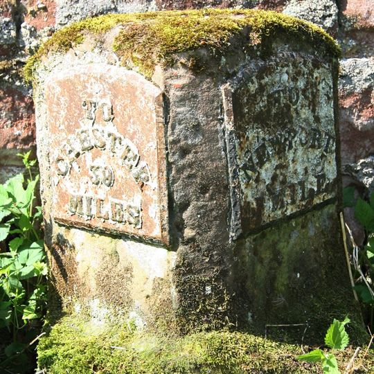 Milestone, Chetwynd Park; opp. Middle Lodge
