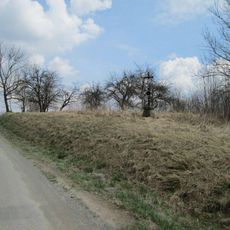 Kříž u Lžína na svahu nad silnicí do Závsí