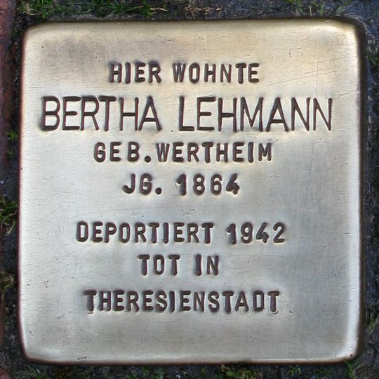 Stolperstein à la mémoire de Bertha Lehmann