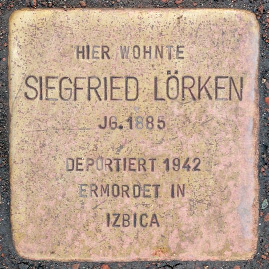 Stolperstein dedicated to Siegfried Lörken