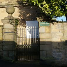 Boundary walls, gate piers and gate at Bagshaw Hall