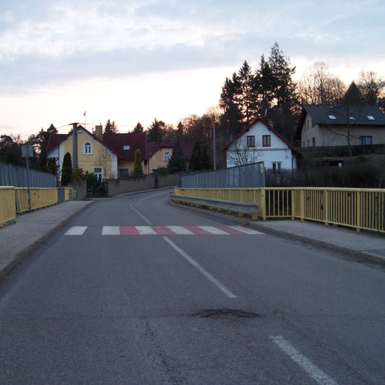 Bridge of Hlavní street over railway line in Senohraby