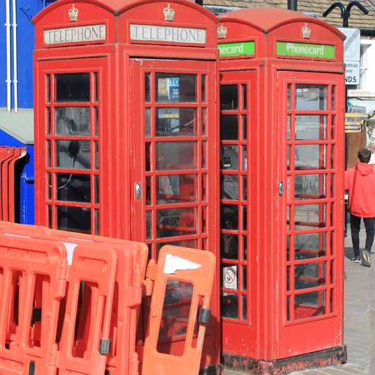 Pair Of K6 Telephone Kiosks To Rear Of Market Place