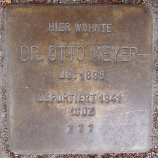 Stolperstein dedicated to Otto Meyer