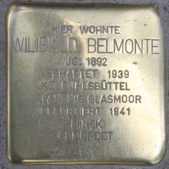 Stolperstein en memoria de Wilibald Belmonte