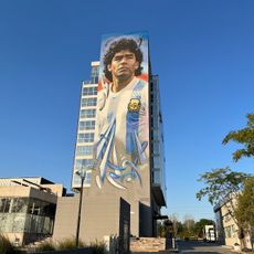 Mural de Maradona en Canning