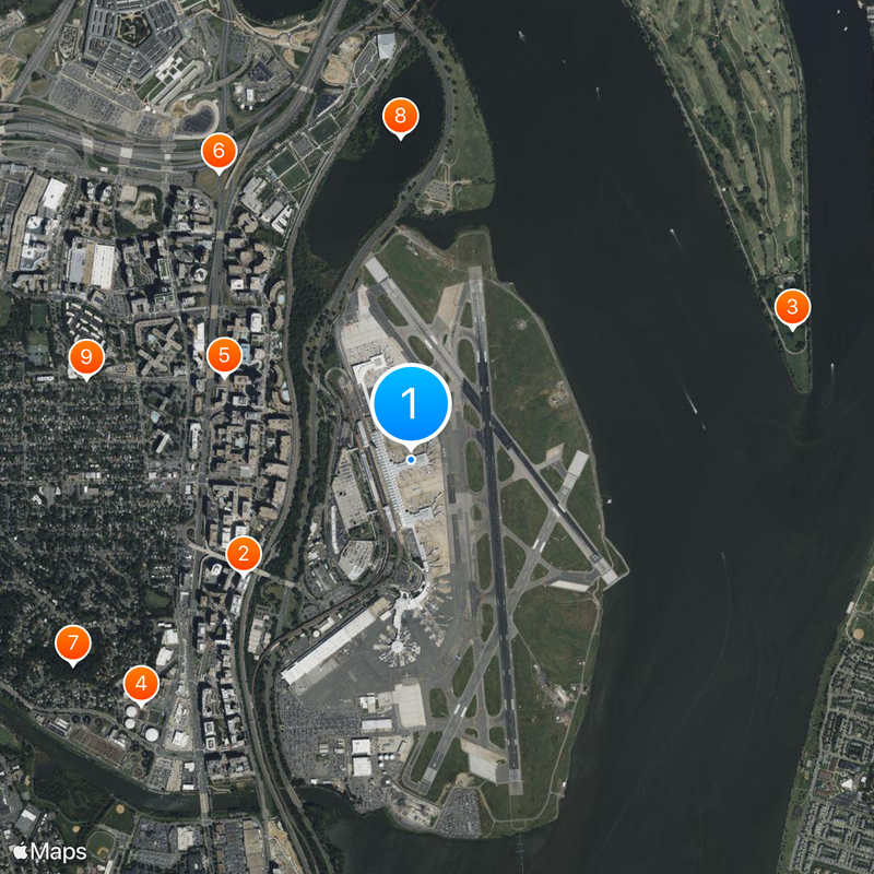 Aeroporto Nazionale di Washington-Ronald Reagan Mappa