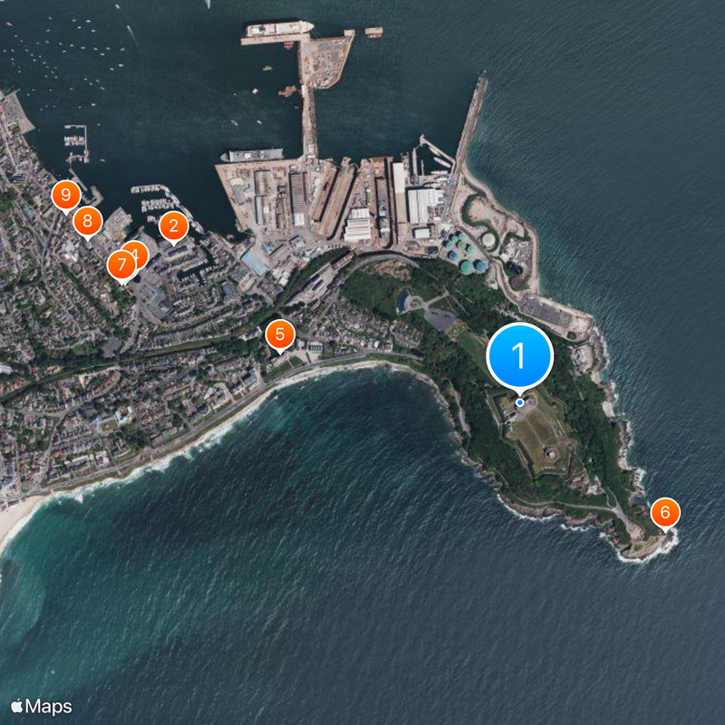 Pendennis Castle Map