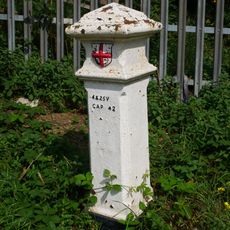 Post On East Side, Just South Of Railway Embankment And North Of Cranford House