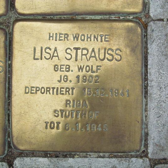 Stolperstein à la mémoire de Lisa Strauss