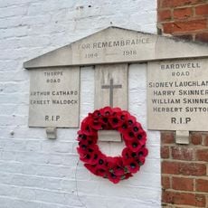 War Memorial Plaque Attached to 1 Bardwell Road and 22 Thorpe Road