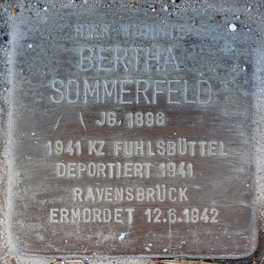 Stolperstein en memoria de Bertha Sommerfeld