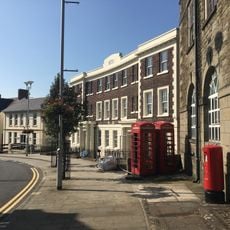 Pair of Telephone Call-Boxes On The Pavement Outside The Head Post Office, Laleston