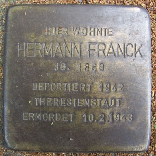 Stolperstein poświęcony Hermannowi Franckowi