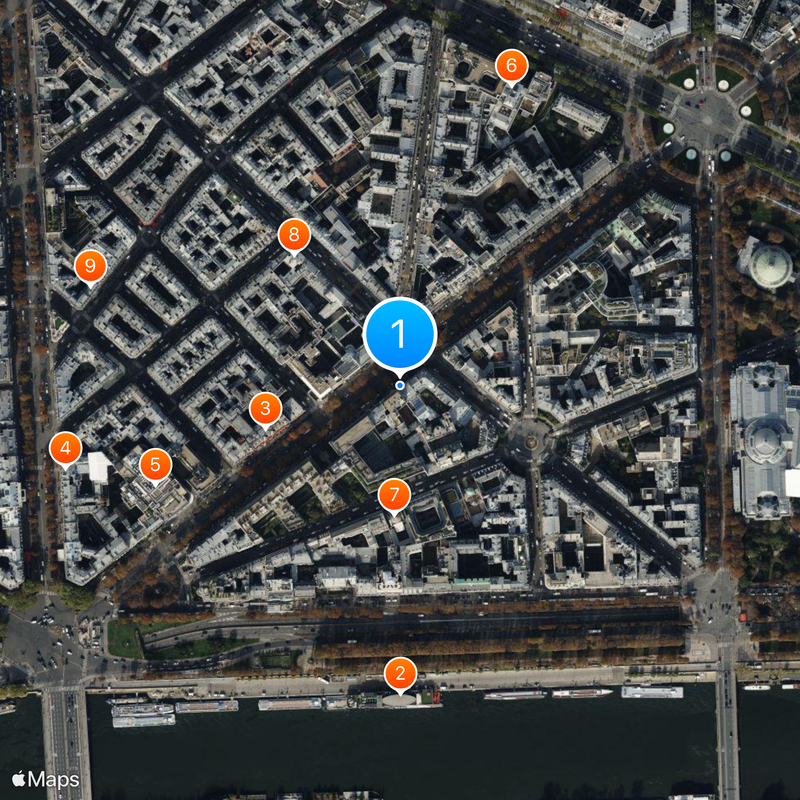 Avenue Montaigne Mappa