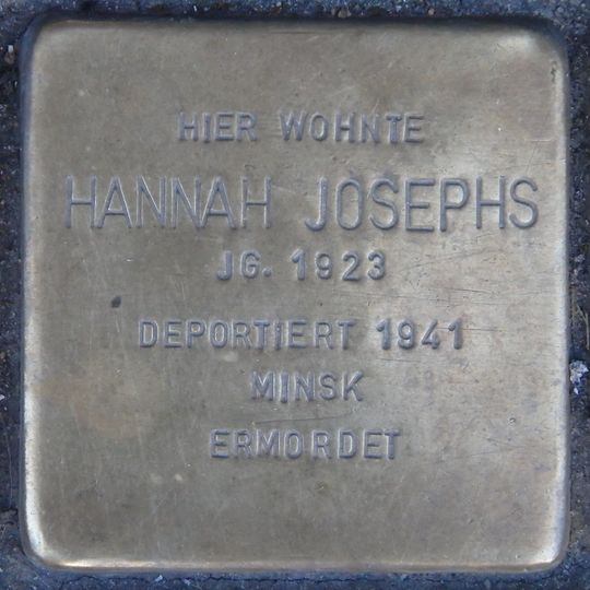 Stolperstein dedicated to Hannah Josephs