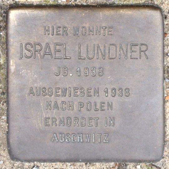 Stolperstein dedicated to Israel Lundner
