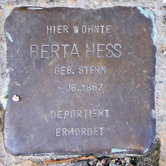 Stolperstein en memoria de Berta Hess