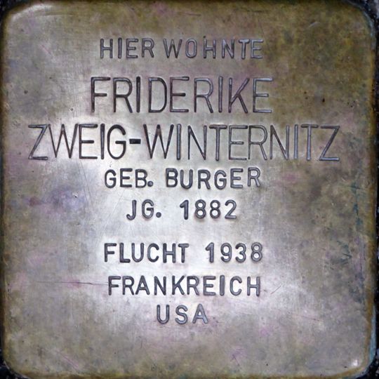 Stolperstein dedicated to Friderike Maria Zweig