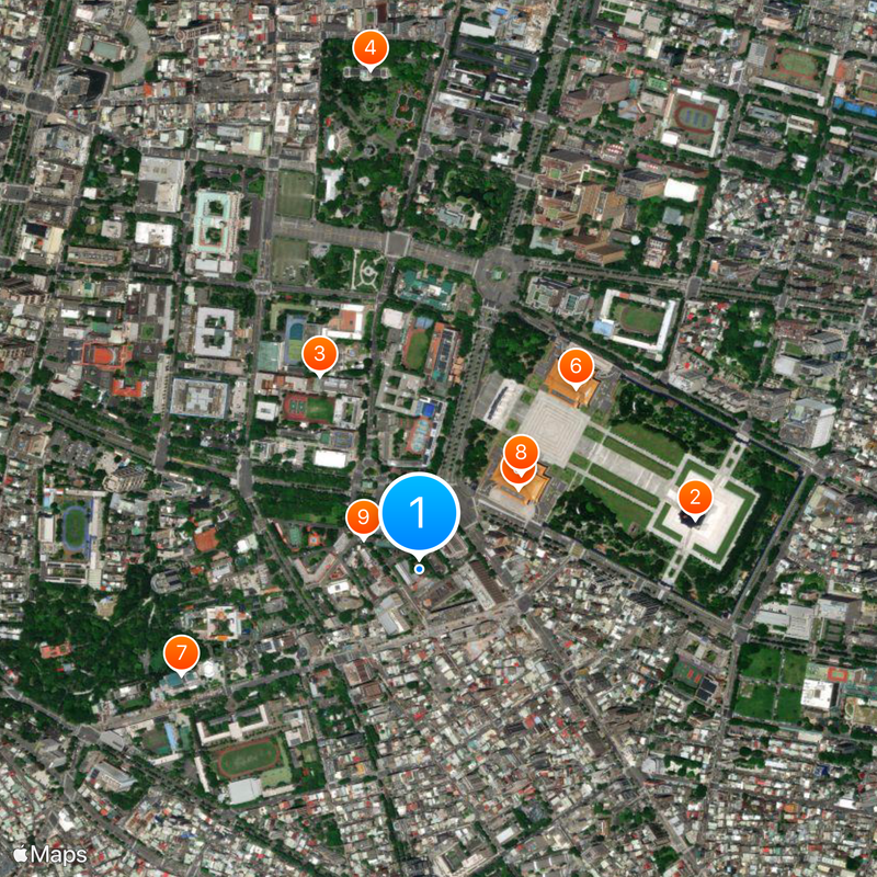 Nationales Taiwan Museum Karte