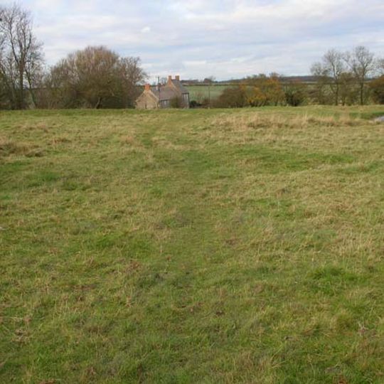 Papley deserted medieval village, moat and fishpond, near Warmington.