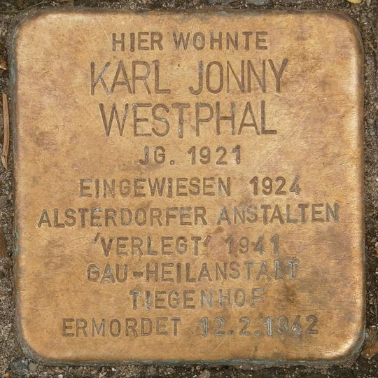 Stolperstein en memoria de Karl Jonny Westphal