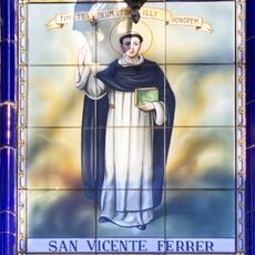 Ceramic panel of Saint Vincent Ferrer at Sant Vicent street