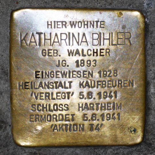 Stolperstein en memoria de Katharina Bihler
