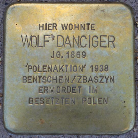 Stolperstein en memoria de Wolf Danciger