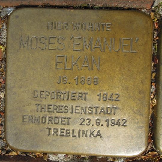 Stolperstein em memória de Moses ‚Emanuel‘ Elkan