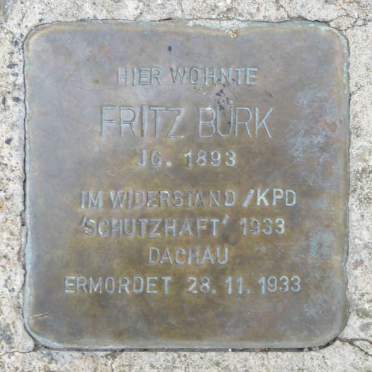 Stolperstein en memoria de Fritz Bürk