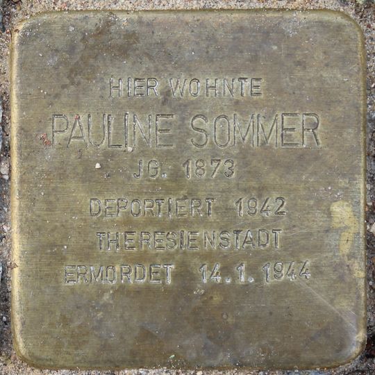 Stolperstein en memoria de Pauline Sommer