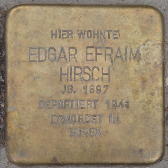 Stolperstein à la mémoire d’Edgar Efraim Hirsch