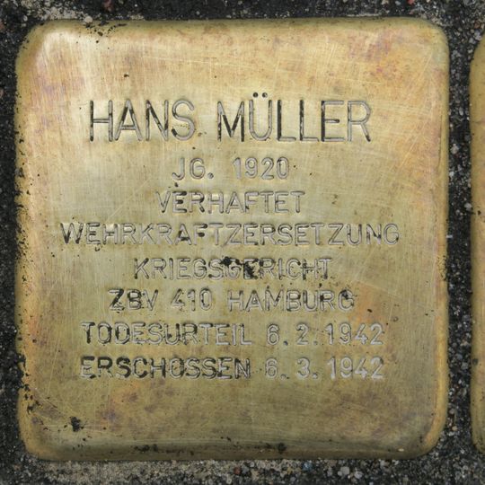 Stolperstein en memoria de Hans Müller