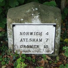 Milestone, Norwich Road, by No. 14