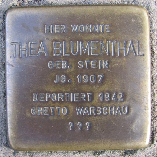 Stolperstein dedicated to Thea Blumenthal