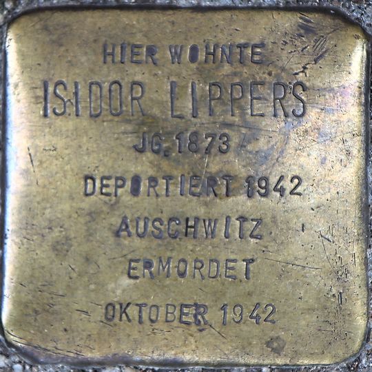 Stolperstein en memoria de Isidor Lippers