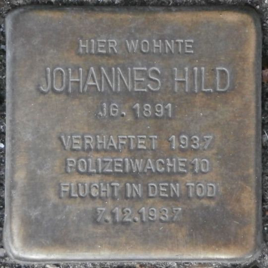 Stolperstein en memoria de Johannes Hild